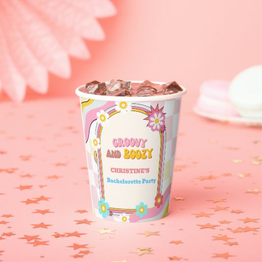 GroovyとBoozyバチェロレッテDecor 70s 紙コップ (インサイチュ)