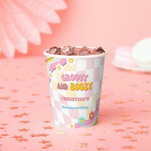 GroovyとBoozyバチェロレッテDecor 70s 紙コップ (インサイチュ)