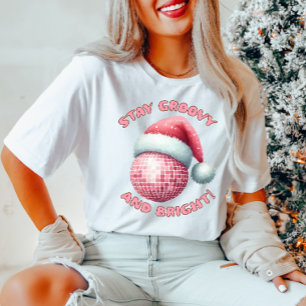 GroovyとBright Christmas Shirtの滞在 Tシャツ
