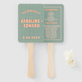 Groovyのカラフルファンキー結婚式 プログラム ハンドファン (正面&裏面)