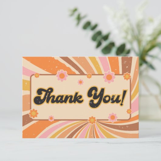 Groovyのベビーシャワーをレトロしよう サンキューカード (スタンド正面)