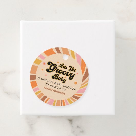 Groovyのベビーシャワーをレトロしよう フェイバータグ (インサイチュ)