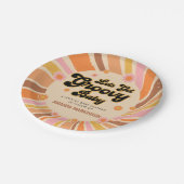 Groovyのベビーシャワーをレトロしよう ペーパープレート (アングル)