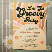 Groovyのベビーシャワーをレトロしよう 招待状