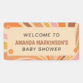 Groovyのベビーシャワーをレトロしよう 横断幕 (横)