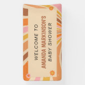 Groovyのベビーシャワーをレトロしよう 横断幕 (縦)