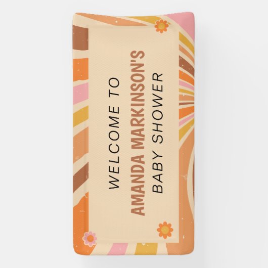 Groovyのベビーシャワーをレトロしよう 横断幕 (縦)