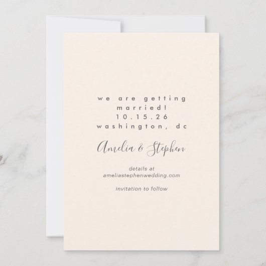 Groovyのユニークカラフル婚約写真 セーブザデート (裏面)