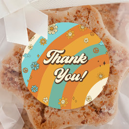 Groovyのレトロレインボー1st誕生日を取得しよう ラウンドシール