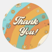 Groovyのレトロレインボー1st誕生日を取得しよう ラウンドシール (正面)