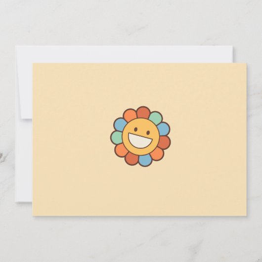 Groovyのレトロレインボー3rd誕生日の写真を入手 招待状 (裏面)