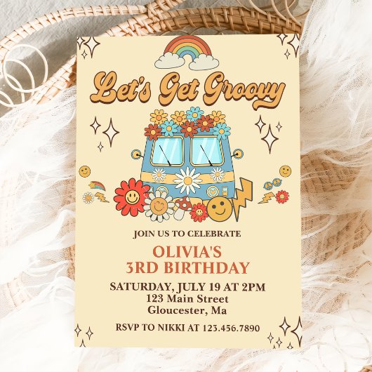 Groovyのレトロレインボー3rd誕生日を取得しよう 招待状