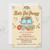 Groovyのレトロレインボー3rd誕生日を取得しよう 招待状 (正面)