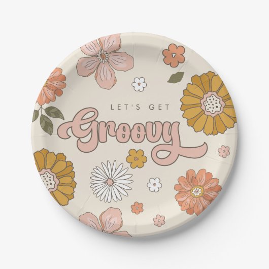 Groovyのヴィンテージフローラの女の子を取得しよう ペーパープレート (正面)