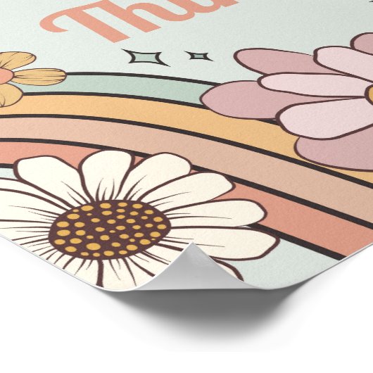 Groovyの取得フローラ誕生日レトロのウェルカムサイン ポスター (角)