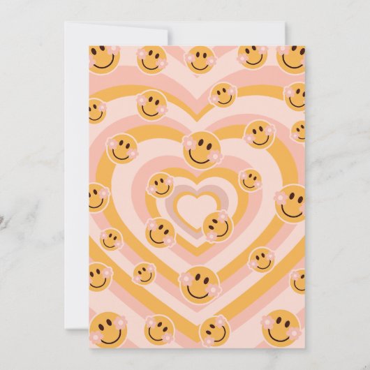 Groovyの取得レトロスマイル誕生日招待状 招待状 (裏面)