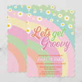 Groovyの取得レトロデイジー6th誕生日 招待状 (正面/裏面)