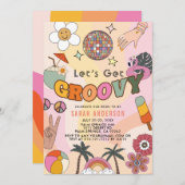 Groovyの取得レトロバチェロレッテ 招待状 (正面/裏面)