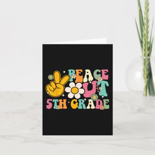 Groovyの学校の最後の日の5年生の卒業 カード (正面)
