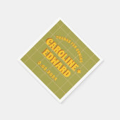 Groovyはっきりしたグリーンイエローレッドファンキー スタンダードカクテルナプキン (角)