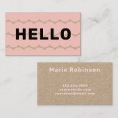 Groovyはっきりしたスクイグルブラックライトピンククラフト 名刺 (正面/裏面)