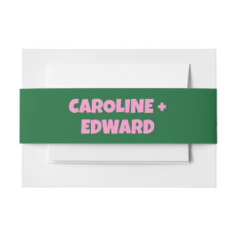 Groovyはっきりした Green Pink Redファンキー結婚の 招待状ベリーバンド