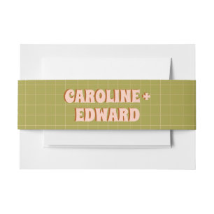 Groovyはっきりした Green Yellow Redファンキー結婚の 招待状ベリーバンド