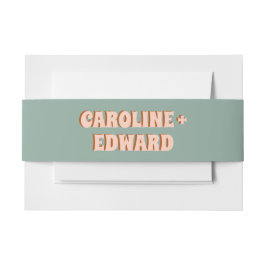 Groovyはっきりした Green Yellow Redファンキー結婚の 招待状ベリーバンド