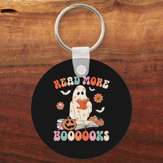 Groovyもっと読の本かわいい幽霊ブーハロおもしろいー キーホルダー (正面)