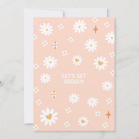 Groovyを取得しようデイジーヒッピー誕生日 招待状 (裏面)
