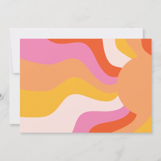 Groovyを取得しようレトロガールフォト誕生日 招待状 (裏面)