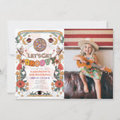 Groovyを取得しようレトロフォトガール誕生日 招待状 (正面)