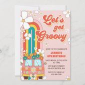Groovyを取得しようレトロレインボー6th誕生日 招待状 (正面)