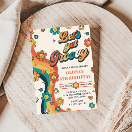 Groovyを取得しようレトロレインボー6th誕生日 招待状