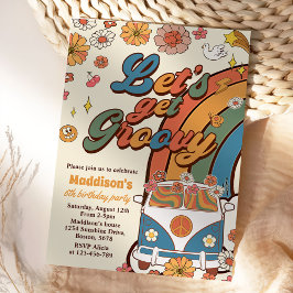 Groovyを取得しようレトロレインボー6th誕生日 招待状