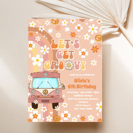 Groovyを取得しようレトロレインボー6th誕生日 招待状