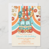 Groovyを取得しようレトロレインボー6th誕生日 招待状 (正面)