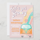 Groovyを取得しよう誕生日招待状ヒッピーレトロ 招待状 (正面)