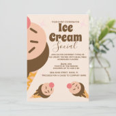 Groovyアイスクリームコーンソーシャルフライヤー 招待状 (スタンド正面)