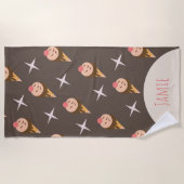 Groovyアイスクリームコーンチョコレート名ビーチタオル ビーチタオル (正面)