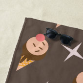 Groovyアイスクリームコーンチョコレート名ビーチタオル ビーチタオル (インサイチュ)