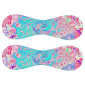 Groovyアクアブルーとピンクの抽象芸術レトロスワール ソフトボール (パネル)