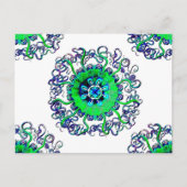 Groovyアートポップ・アートのクラゲマンダラタトゥー ポストカード (正面)