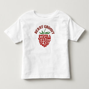 Groovyイチゴレトロ70sビベス トドラーTシャツ