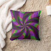 Groovyエネルギッシュカラフルなネオンフラクタルパターン クッション (ブランケット)