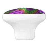 Groovyエネルギッシュカラフルなネオンフラクタルパターン セラミックノブ (側面)