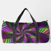 Groovyエネルギッシュカラフルなネオンフラクタルパターン ダッフルバッグ (裏面)