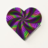 Groovyエネルギッシュカラフルなネオンフラクタルパターン ノートブック (裏面)