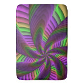 Groovyエネルギッシュカラフルなネオンフラクタルパターン バスマット (正面縦)