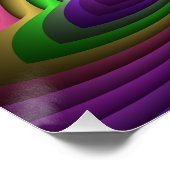 Groovyエネルギッシュカラフルなネオンフラクタルパターン ポスター (コーナー)